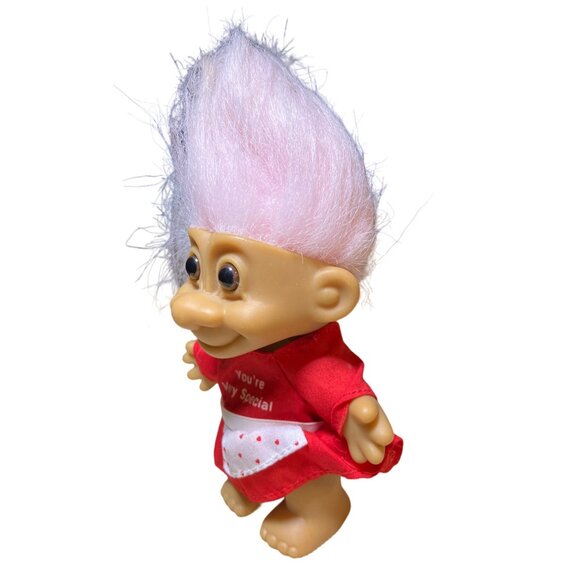 Russ You’re Very Special Troll Doll Pink Hair Red Heart Dress Valentine’s Day - Picture 3 of 8